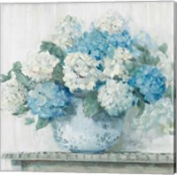 Blue Hydrangea Cottage Crop Fine Art Print