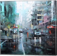 Montreal Turquoise Rain Fine Art Print