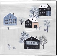 Snowy Village I Fine Art Print