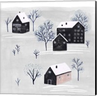 Snowy Village II Fine Art Print