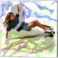 Woman Skateboarder Fine Art Print