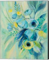 Elegant Blue Floral II Fine Art Print