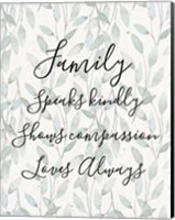 Family Speaks Kindly - Leaves Fine Art Print