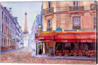 Paris Cafe w/Eiffel Fine Art Print