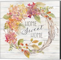 Farmhouse Hydrangea Wreath Spice I Home Fine Art Print