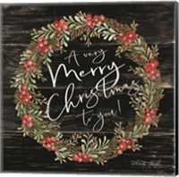A Very Merry Christmas Wreath Fine Art Print