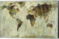 Bronze World Map Fine Art Print