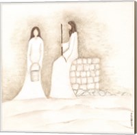 Jesus Talks with Woman at Well Fine Art Print