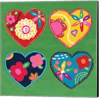 Multi Painted Hearts Fine Art Print