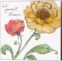 Blossom Sketches III Words Color Fine Art Print