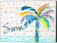 Swim Near the Palm Tree Fine Art Print
