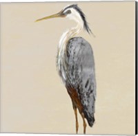 Heron on Tan II Fine Art Print