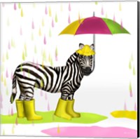 Raindrops Safari Zebra Fine Art Print