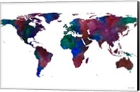 World Map Watercolor Fine Art Print