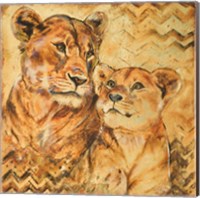 Safari Mother and Son II Fine Art Print