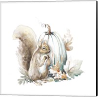 Squirrel and Pumpkin I Fine Art Print