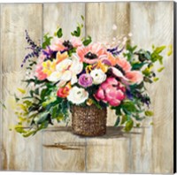 Basket with Flowers Fine Art Print