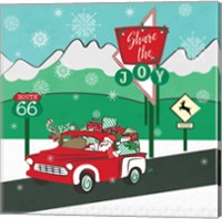 Retro Santa Driving I Fine Art Print