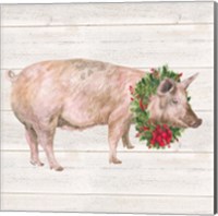 Christmas on the Farm IV Pig Fine Art Print