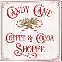 Vintage Christmas Signs I-Candy Cane Coffee Fine Art Print