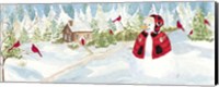 Snowman Christmas panel I Fine Art Print