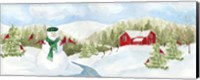 Snowman Christmas panel II Fine Art Print