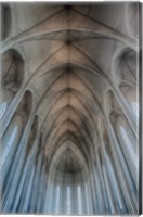 Iceland, Reykjavik, Ribbed Vaults In The Modern Cathedral Of Hallgrimskirkja Fine Art Print