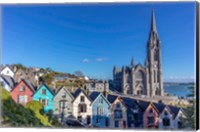 Deck Of Card Houses With St Colman's Cathedral In Cobh, Ireland Fine Art Print