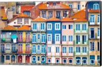 Europe, Portugal, Porto Colorful Building Facades Next To Douro River Fine Art Print