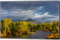 Dramatic Stormy Sunrise Light Strikes The Big Hole River Near Melrose, Montana Fine Art Print
