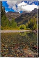 Mcdonald Creek With Garden Wall In Early Autumn In Glacier National Park, Montana Fine Art Print