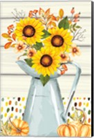 Pumpkins and Sunflowers Fine Art Print