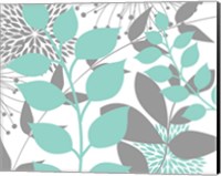 Teal Foliage Floral III Fine Art Print