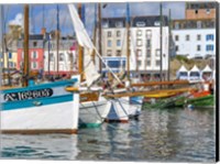 Tall Ships In Rosmeur Harbour In Douarnenez City, Brittany, France Fine Art Print