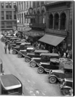 1936 Line Of Angle Parked Cars Downtown Main Street Knoxville Tennessee Fine Art Print