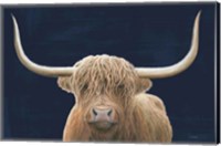Highland Cow Navy Fine Art Print