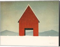 Red Barn Winter Fine Art Print