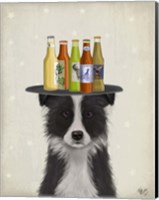 Border Collie Black White Beer Lover Fine Art Print