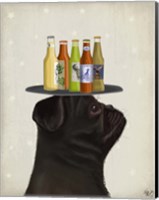 Pug Black Beer Lover Fine Art Print