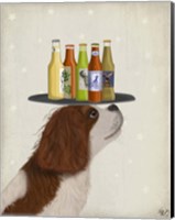 King Charles Spaniel Brown White Beer Lover Fine Art Print