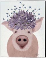 Pig and Lilac Flowers Fine Art Print