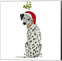 Christmas Des - Dalmatian Mistletoe Fine Art Print