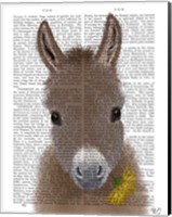 Donkey Yellow Flower Book Print Fine Art Print