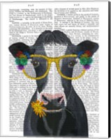 Cow and Flower Glasses Book Print Fine Art Print