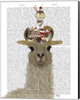 Llama Ice Cream Hat Book Print Fine Art Print