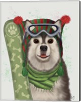 Husky Snowboard Fine Art Print