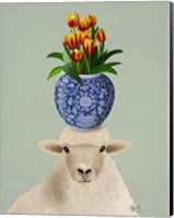 Sheep and Tulips Fine Art Print