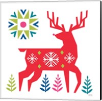 Geometric Holiday Reindeer I Bright Fine Art Print