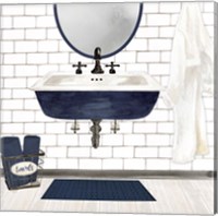 Farmhouse Bath II Navy-Sink Fine Art Print