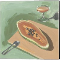 Still Life with Papaya I Fine Art Print